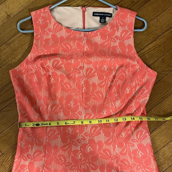 American Living Pink Lace Fit & Flare Dress - Picture 8 of 16